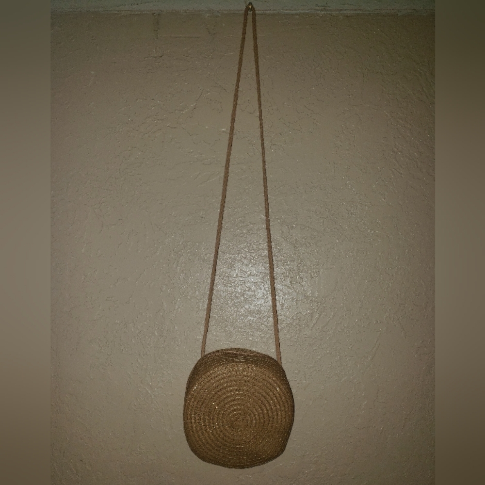 Tan Woven Crossbody Bag